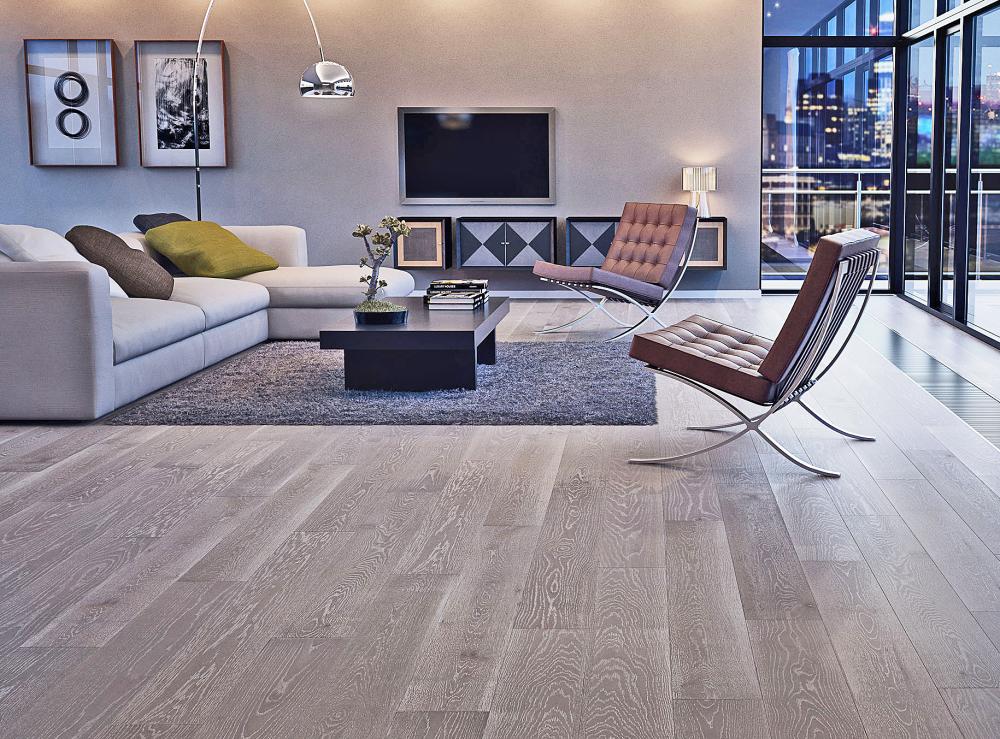 Plank Flooring Textured Grey 100 Solid Wood