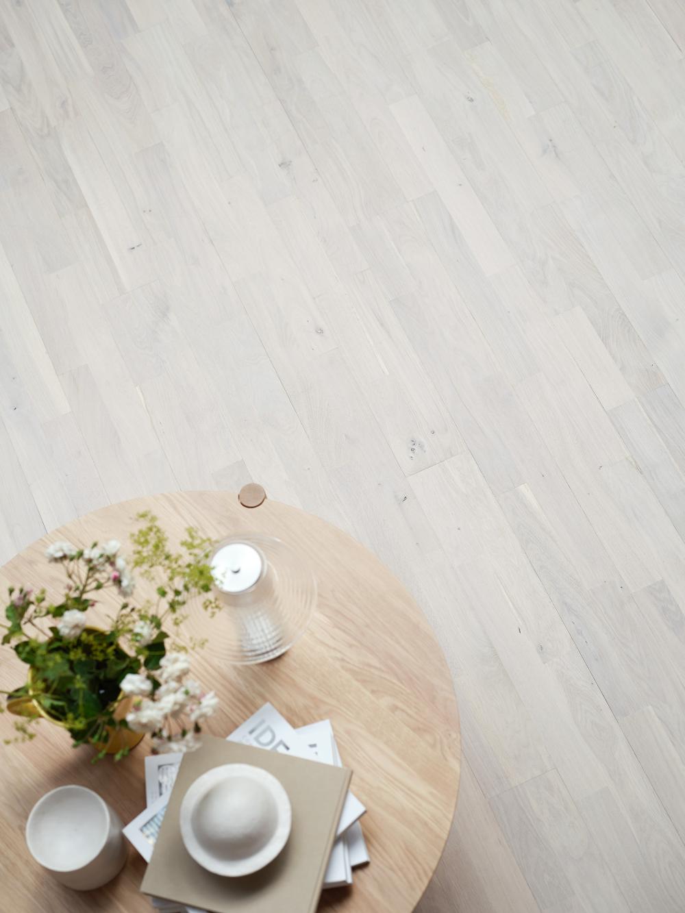 Oak Nordic White Plus - 2 strip Wooden flooring